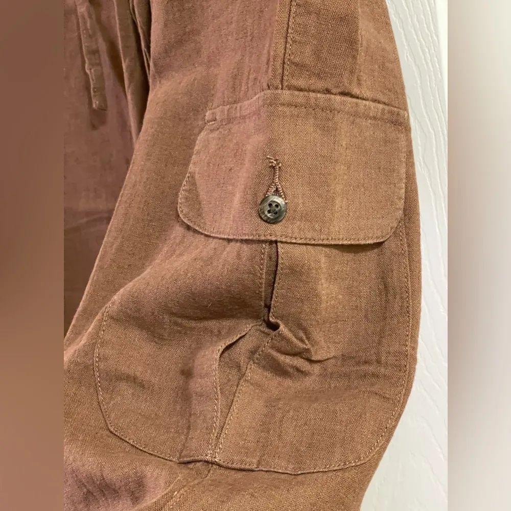 Cabela’s Women’s Linen Blend Cargo Pants Balsamic Brown Color Size 14 NWT - Image 3