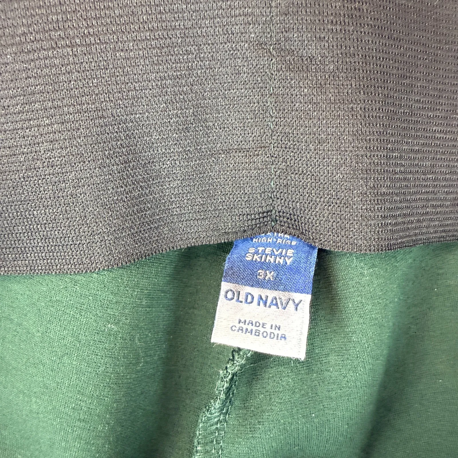 Old Navy Pants Size 3X Green Elastic Waist Stevie Straight‎ High Rise Pointe NWT - Image 5