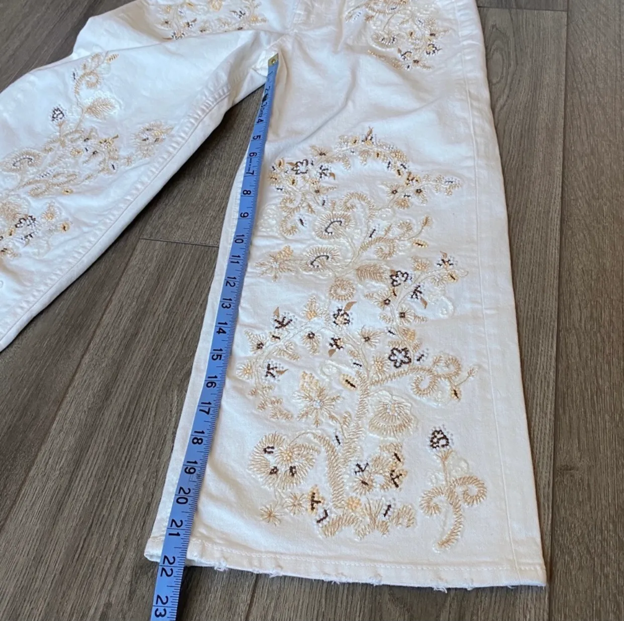 ZARA The Western Embroidery Culottes White Size 2 - Image 8