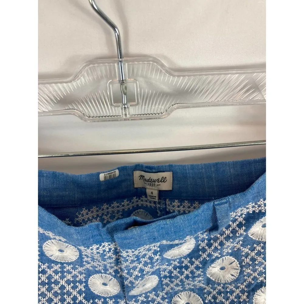 Madewell Chambray Sunstitch Shorts Size 4 - Image 4