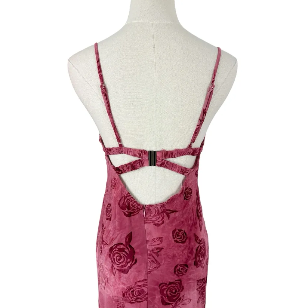 Hello Molly Found Myself Maxi Dress Pink Sz 4 NWT Floral Burnout Velvet - Image 7