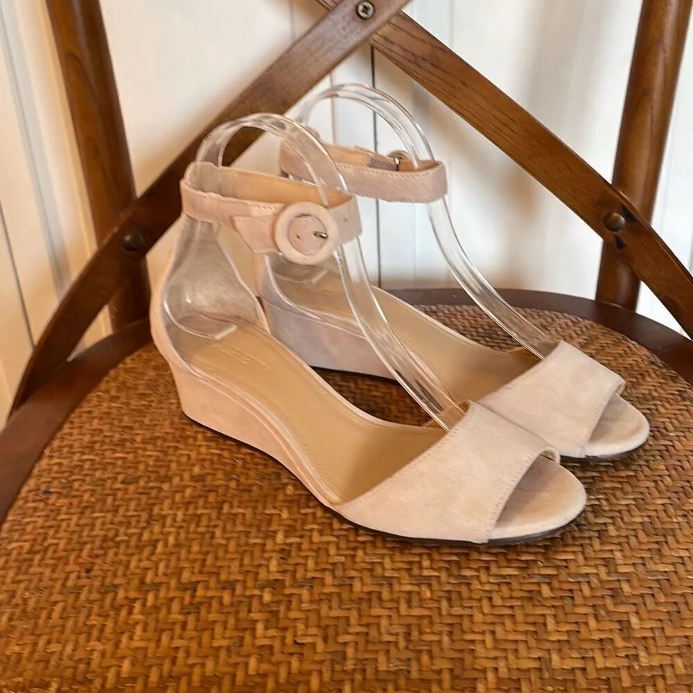 J.Crew blush pink suede wedge sandals size 6 - Image 3