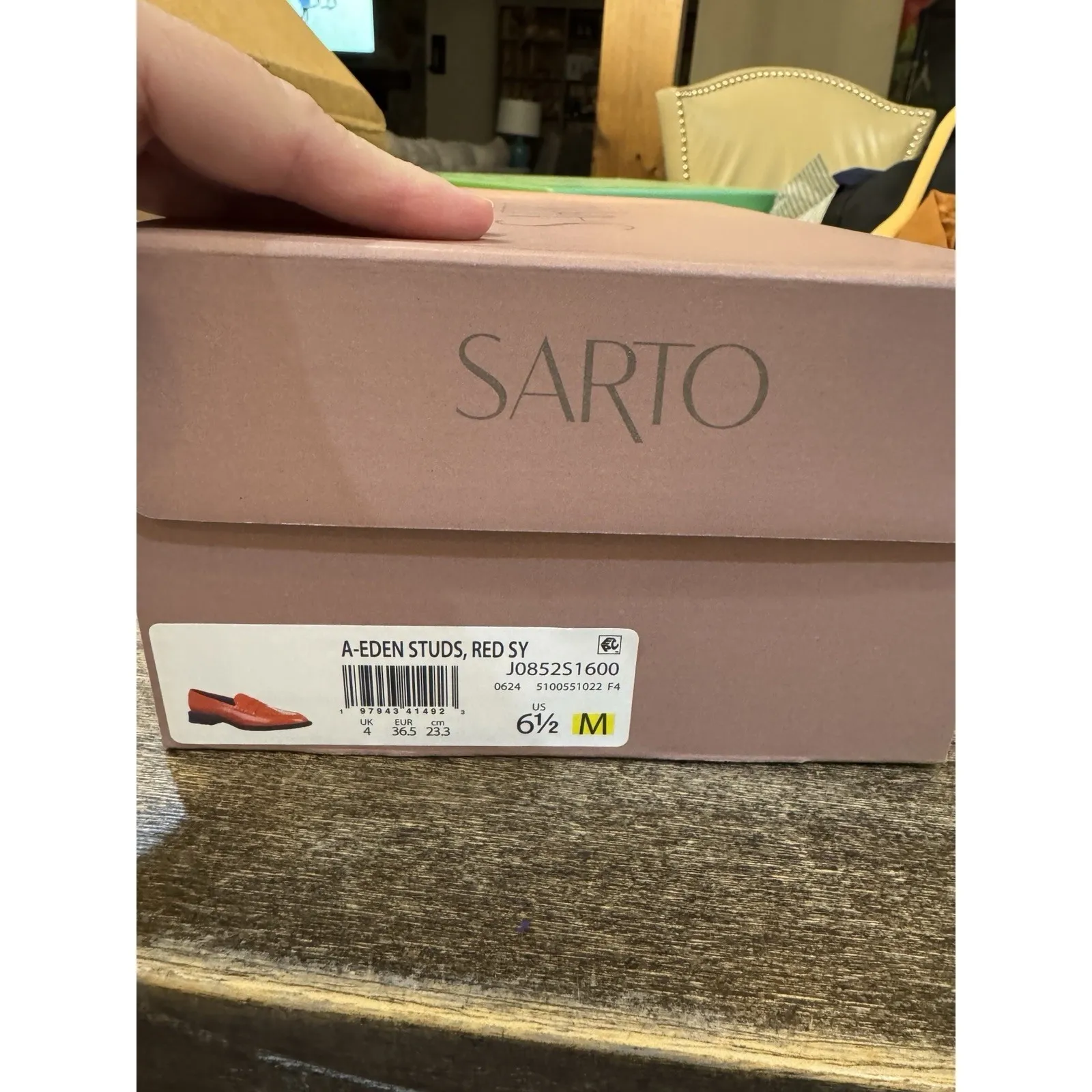 Sarto By Franco Sarto Women's Shoes Eden Studded Penny Loafers Red Size 6.5 - Image 11