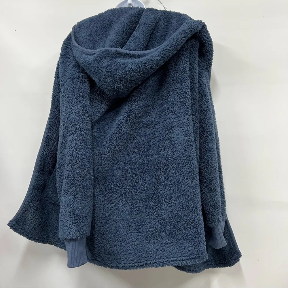 Koolaburra by Ugg Plush hooded Cardigan Size S Blue Oversized Open Front Pockets - Image 2