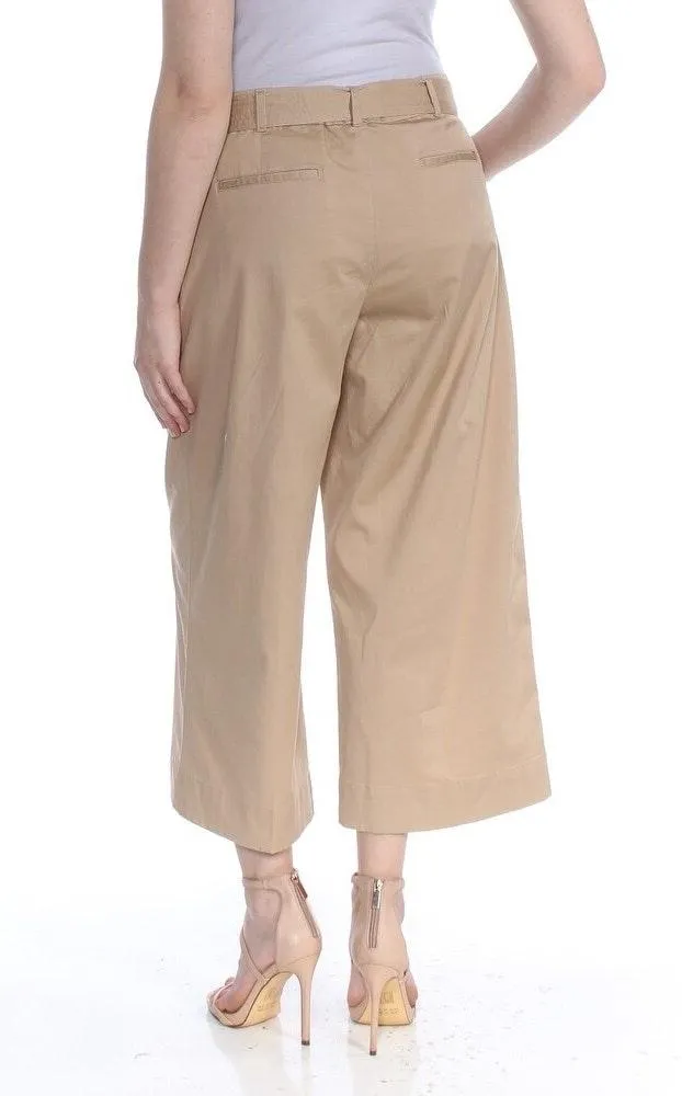 LRL BELTED TWILL WIDE-LEG PAPERBAG PANTS 14 KHAKI - Image 3