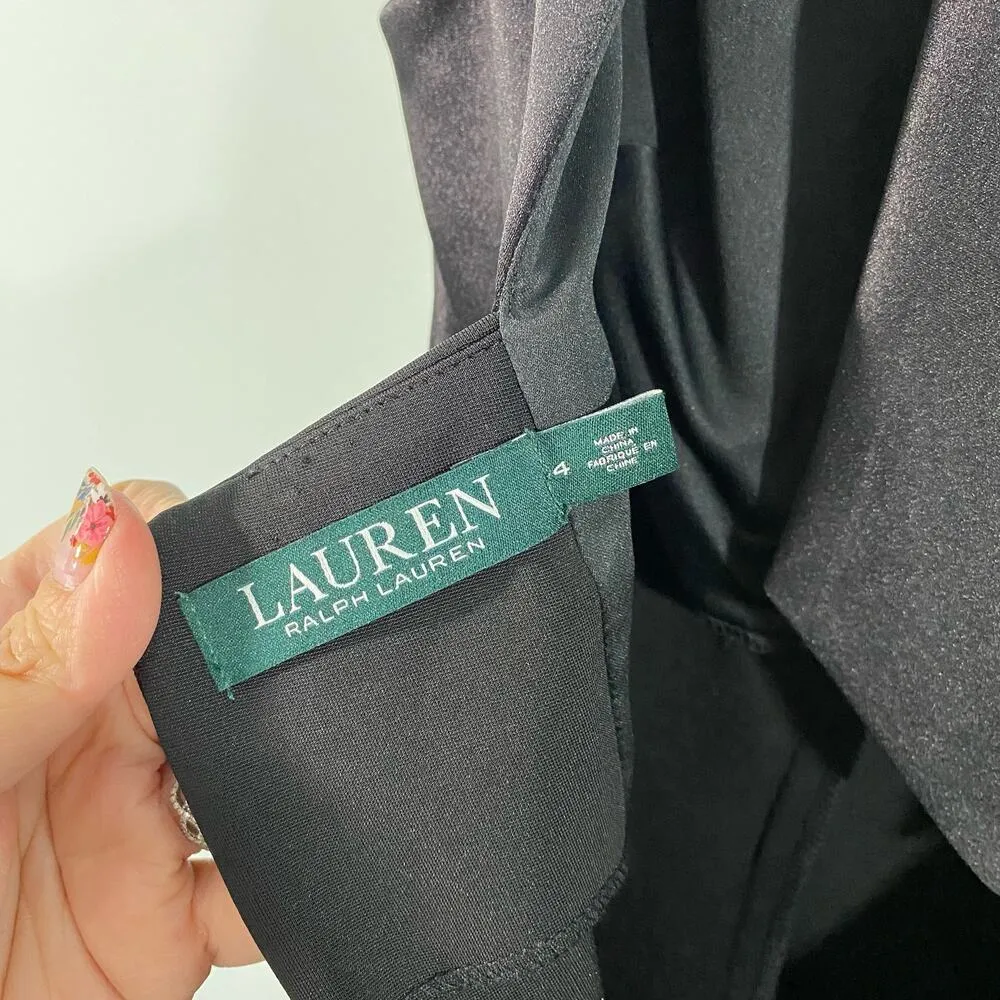 Lauren Ralph Lauren Sleeveless Back Bow Accent Dress Sz 4 Little Black Dress - Image 7