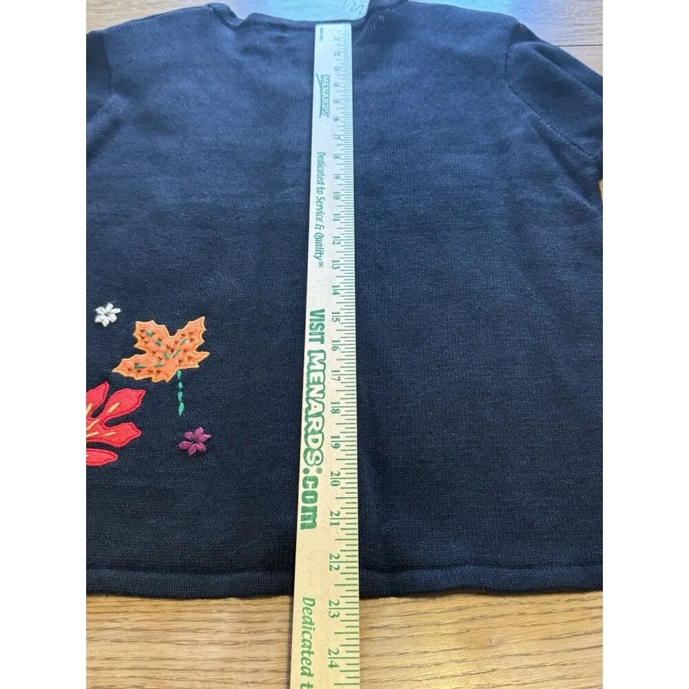 Arriviste Women Fall Autumn Art To Wear Cardigan Sweater Beads Leaves Size L NWT Size L - Image 13