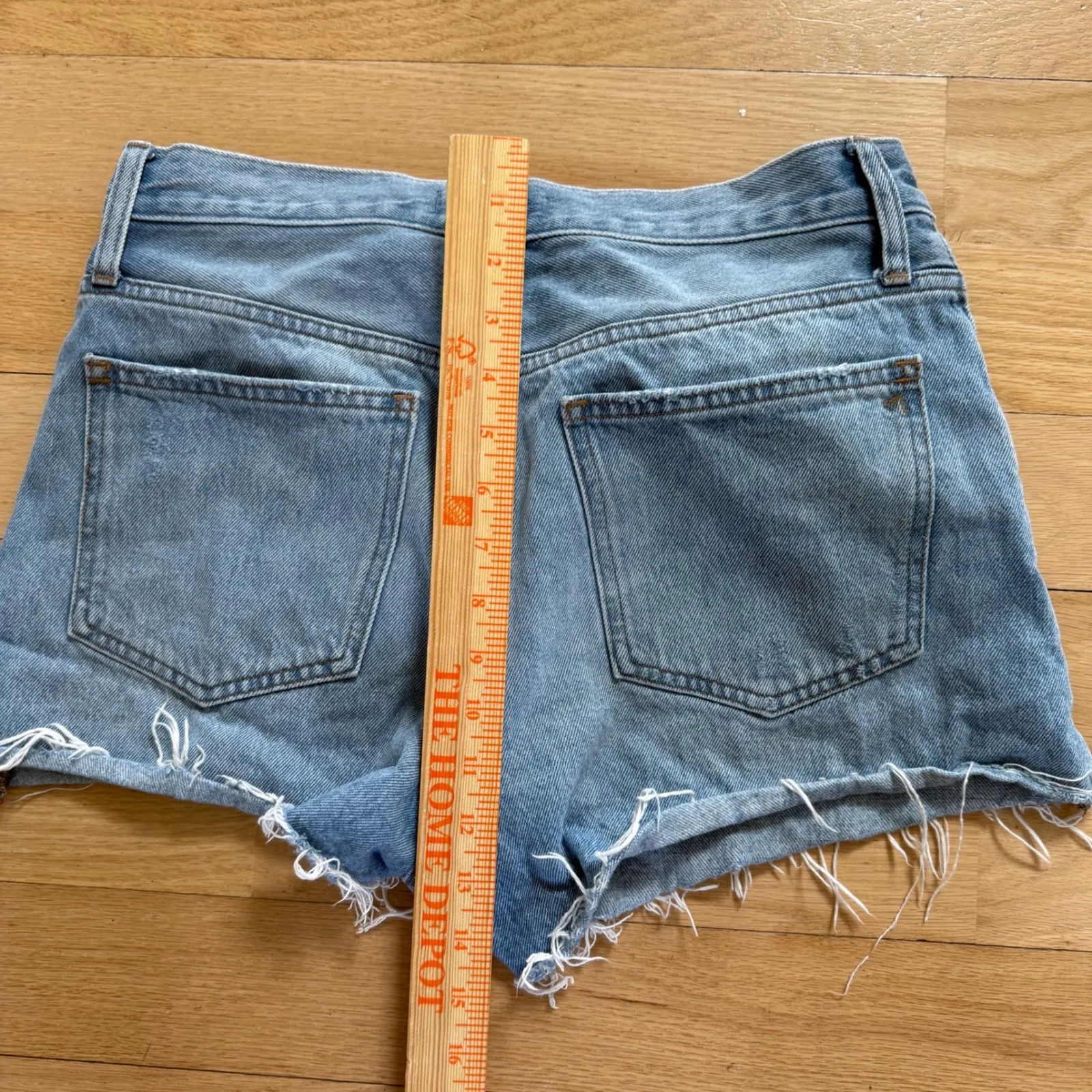Madewell‎ Relaxed Denim Shorts Frayed Hem Light Wash Casual Cute Size 27 - Image 8