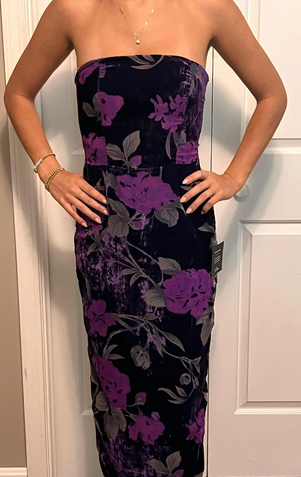 Lulus Velvet Strapless Dress - Image 2