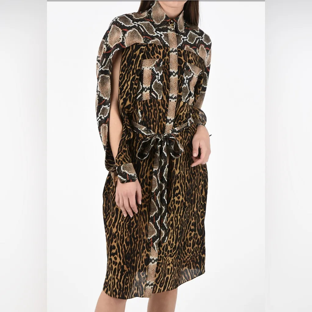 Burberry London Silk Animal Print Costanza Dress Size 6 NEW MSRP 2250.00 - Image 2