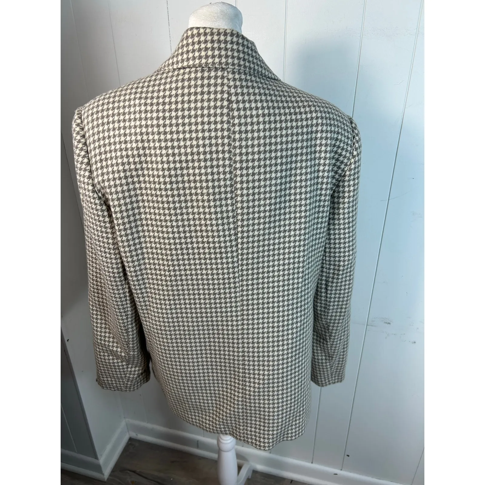 VTG Women's Blazer New Attitude Div Of Russ Togs Herringbone Made In The USA 14 Gray - Image 2