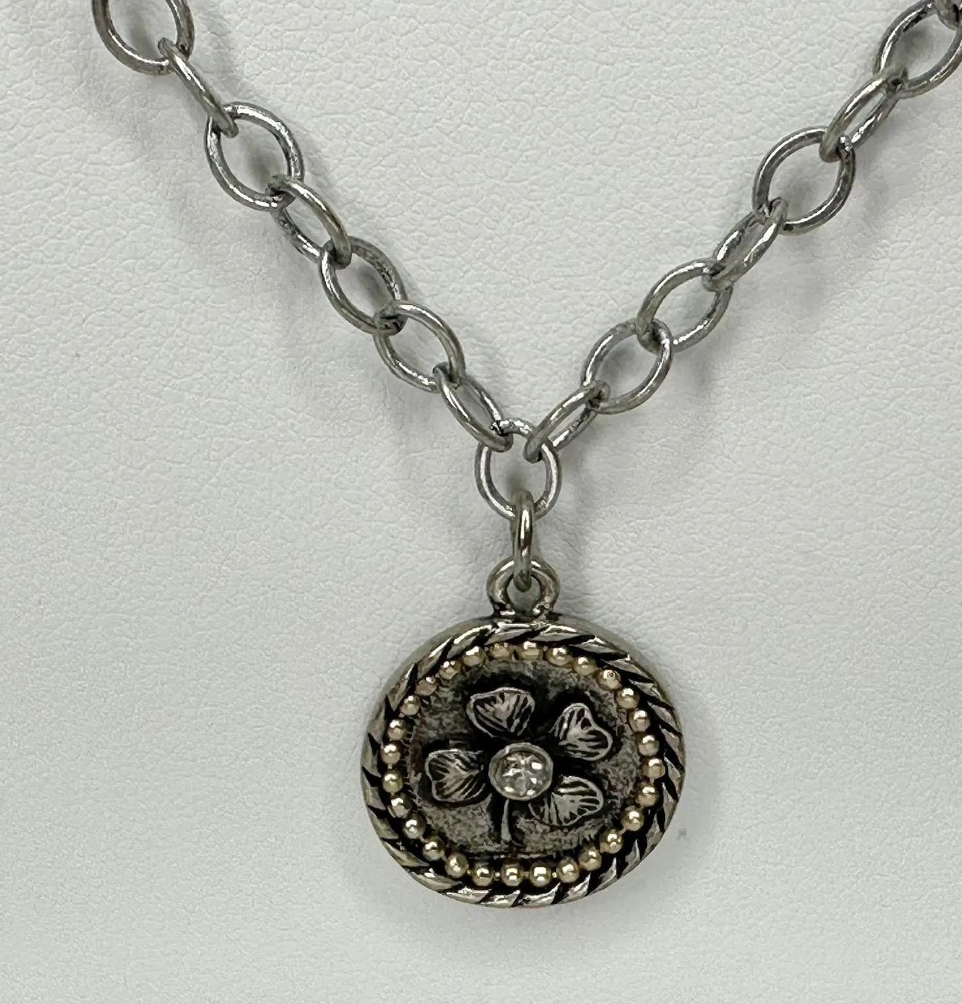 Chico's Moon Star Flower Charm Silver Tone Long Necklace ✨ - Image 10