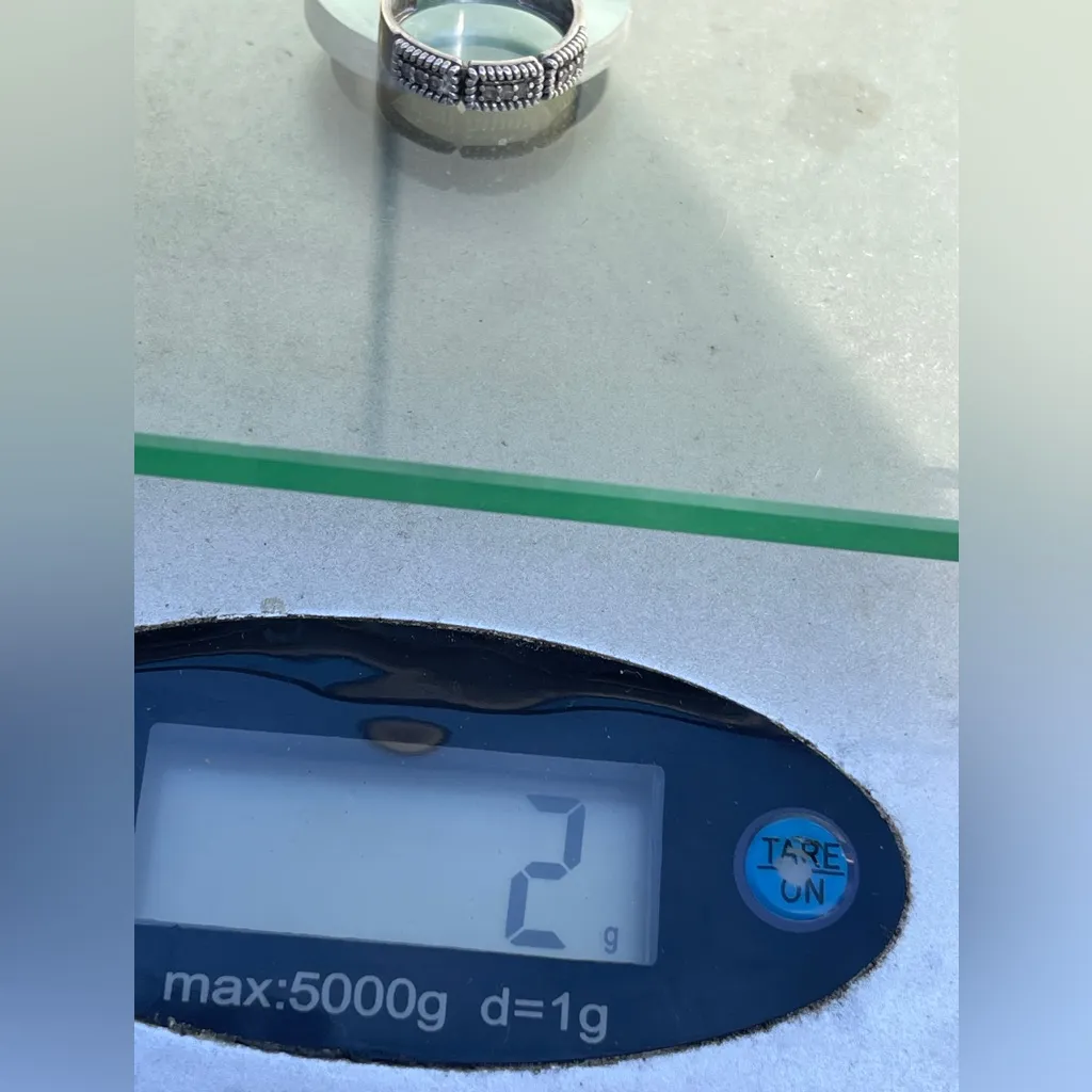 Vintage 925 Silver ring band size 7 signed by designer SJ - Image 10