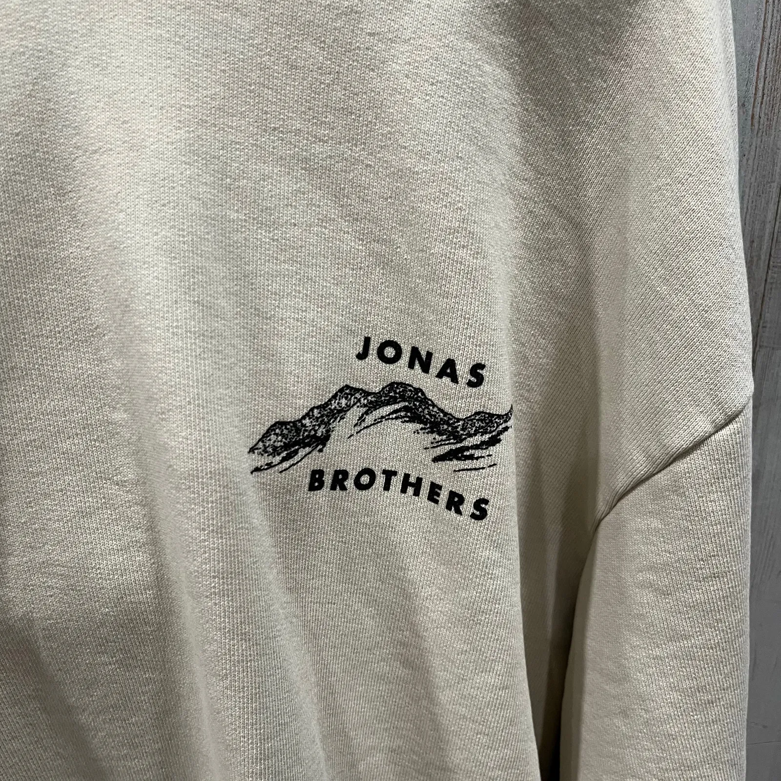 Jonas Brothers The Album Hoodie Tan Cotton Lounge Boy Band Womens Small - Image 2