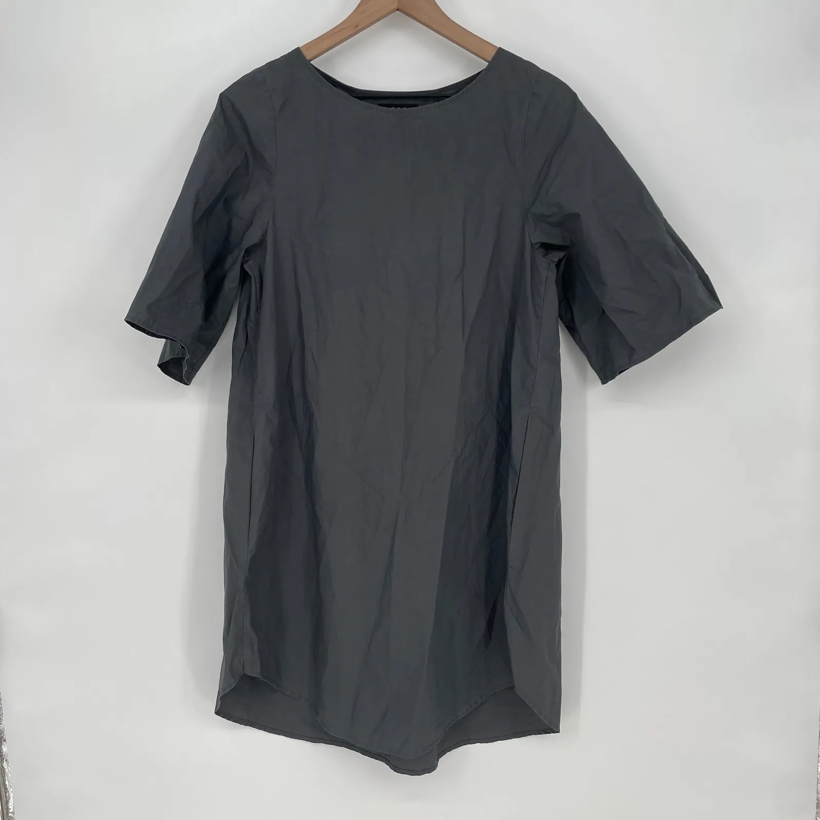 COS Gray Short Sleeve V-Neck Midi Dress Size 34 EUR - Image 2