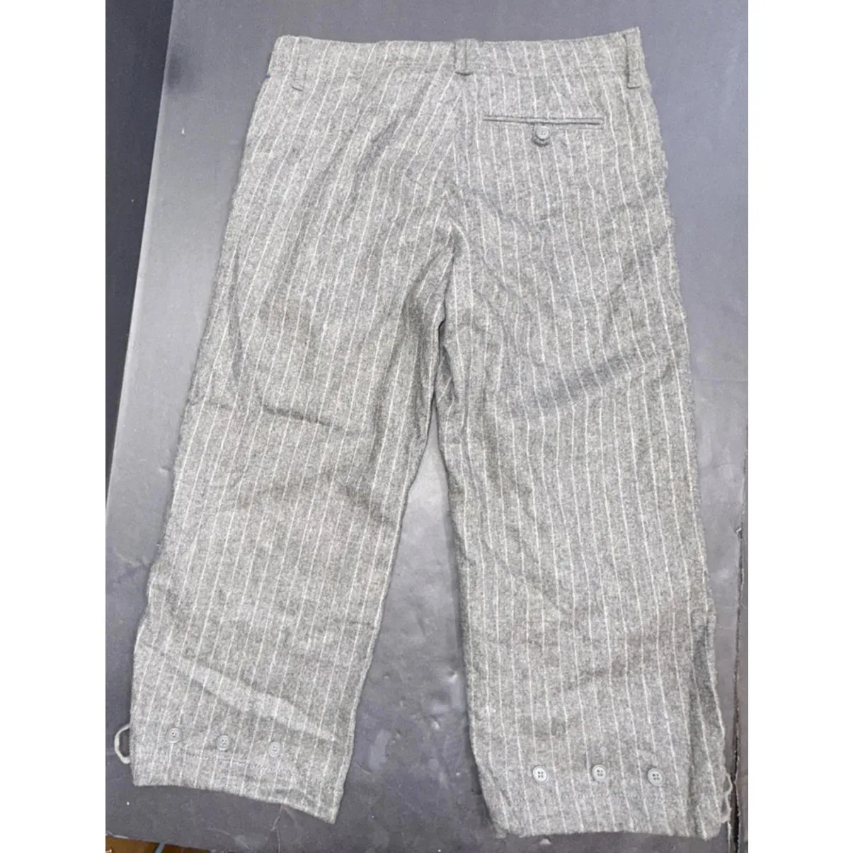 Vintage Gap Gray Pinstripe Wool Blend Y2K Business Casual Preppy Dress Pants 2 - Image 13