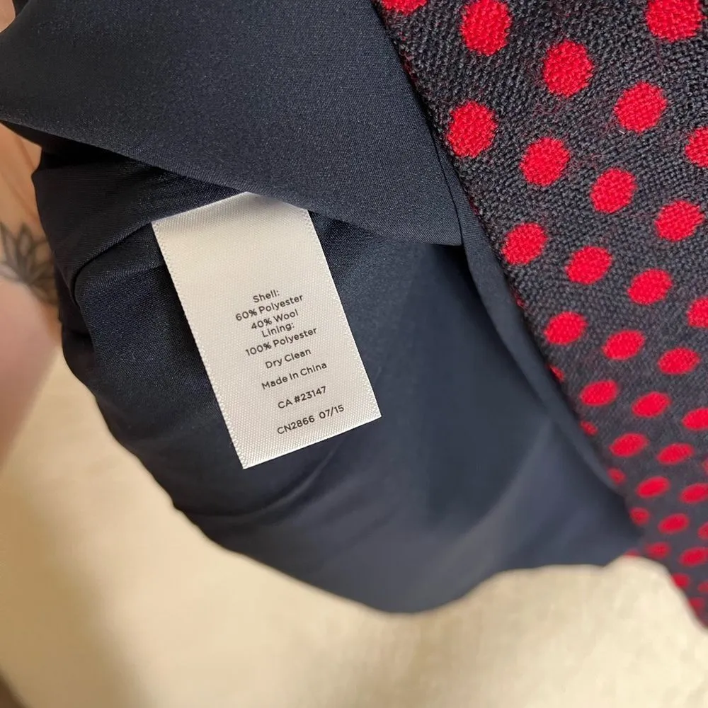 Talbots NWT  Navy and Red Polka Dot Skirt - Image 5