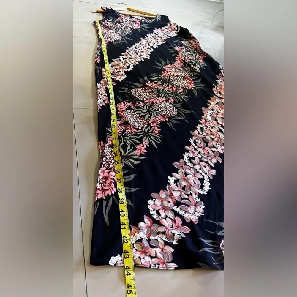 Hilo Hattie vintage hawaiian maxi dress size Large Black - Image 16