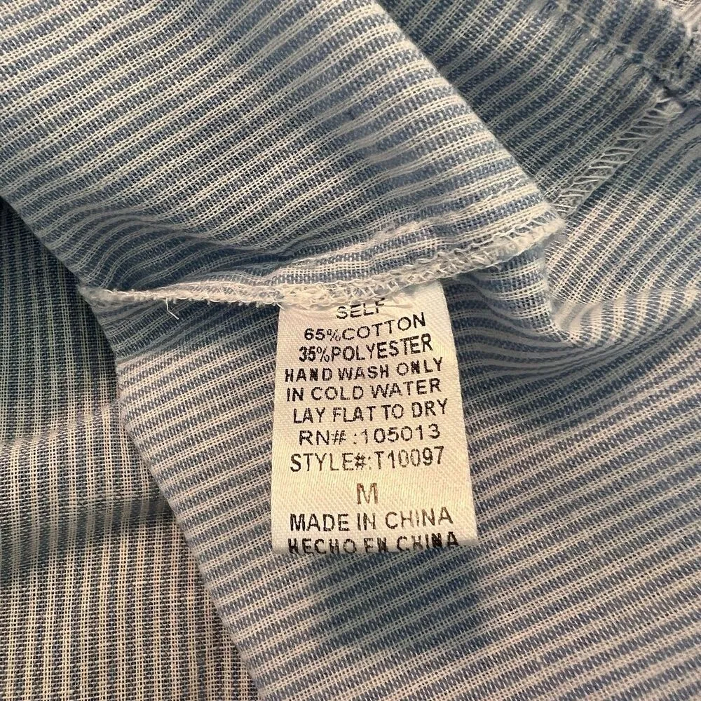 Savanna Jane Women Cap Sleeve Aztec Embroidered Dress Sz Medium Boho #27 Blue - Image 4