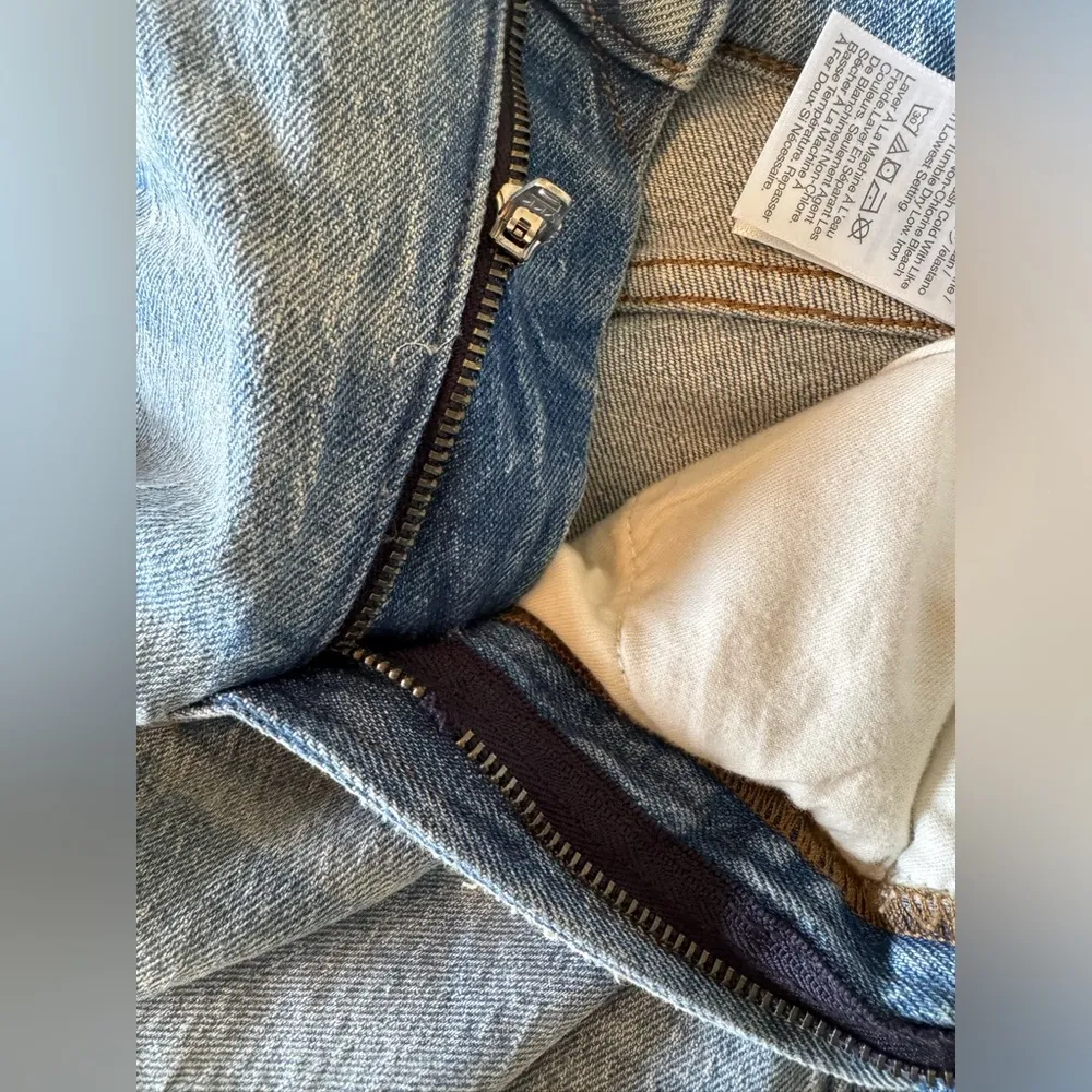 NWT Madewell curvy vintage jeans wide leg cropped 24 broken zipper needs replace - Image 13