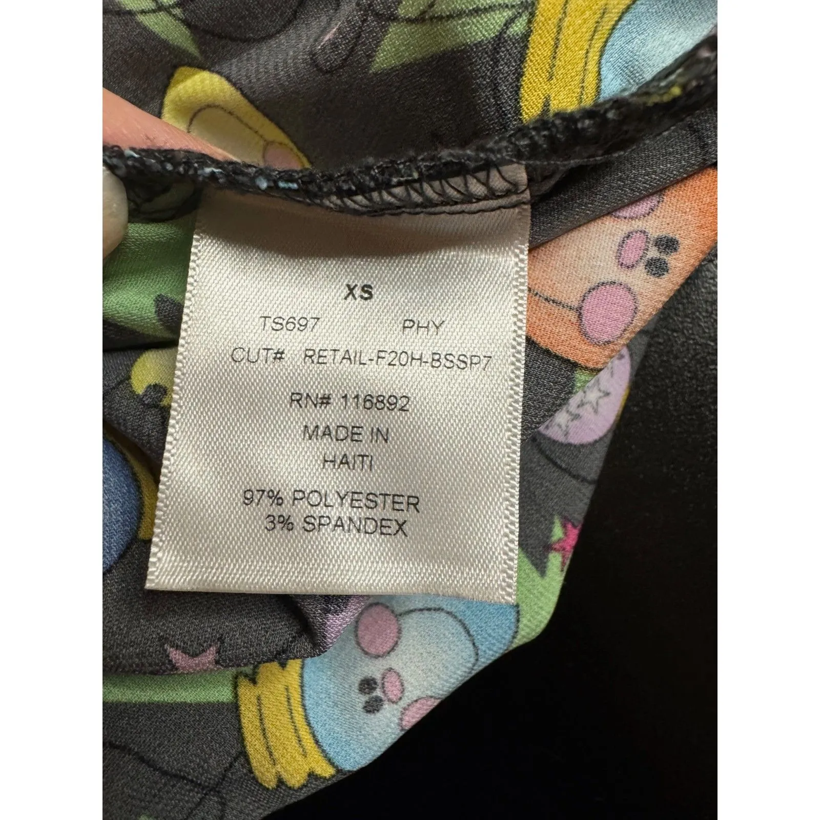 Womens Butter Soft Christmas Holiday Light Blub Medical Scrubs Size XS Uniform Black - Image 4