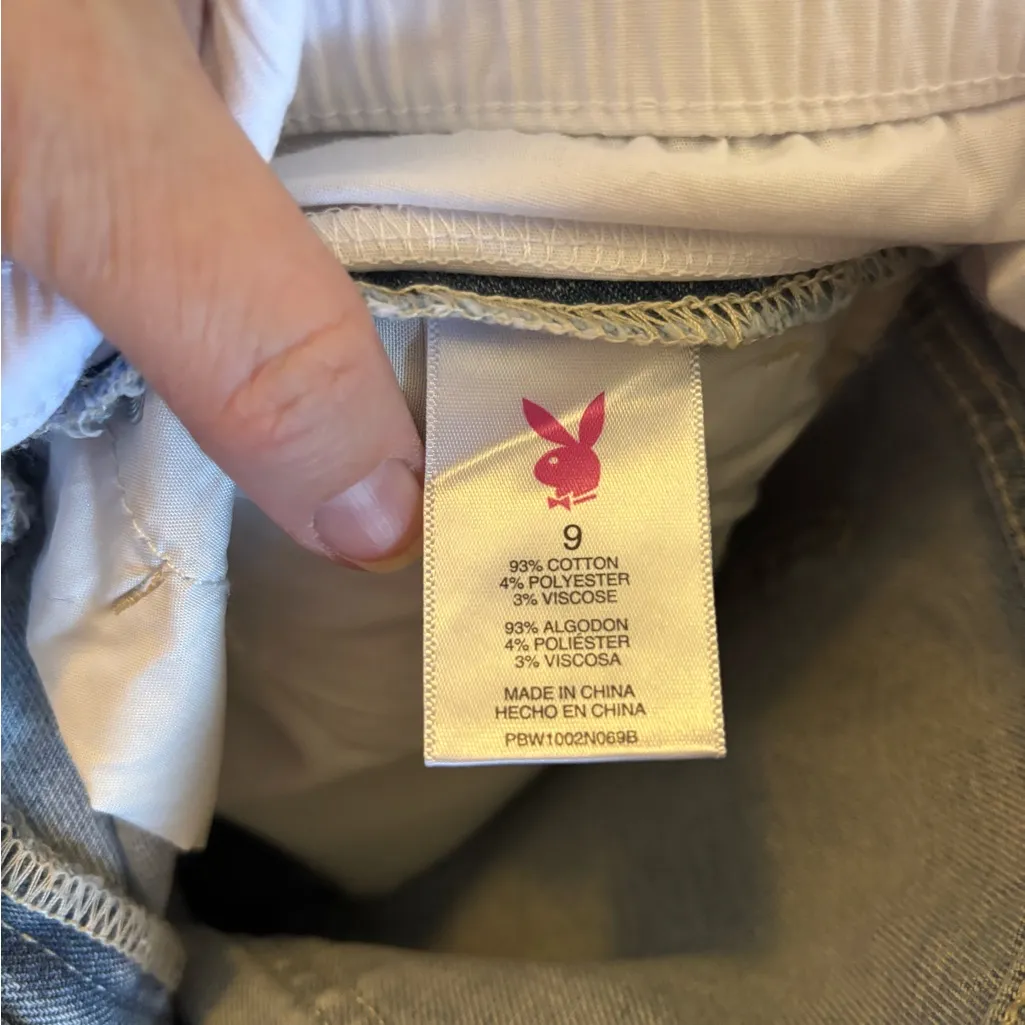 NWT PLAYBOY Wide Leg Tuxedo Waist jeans sz 9 - Image 4