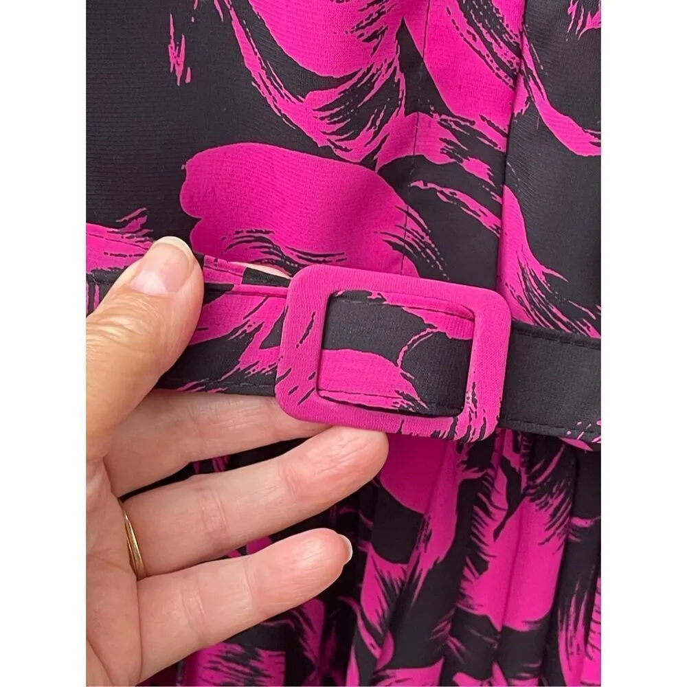 Vintage Lady Carol size Medium ( measured) pleated skirt dress. Black - Image 5