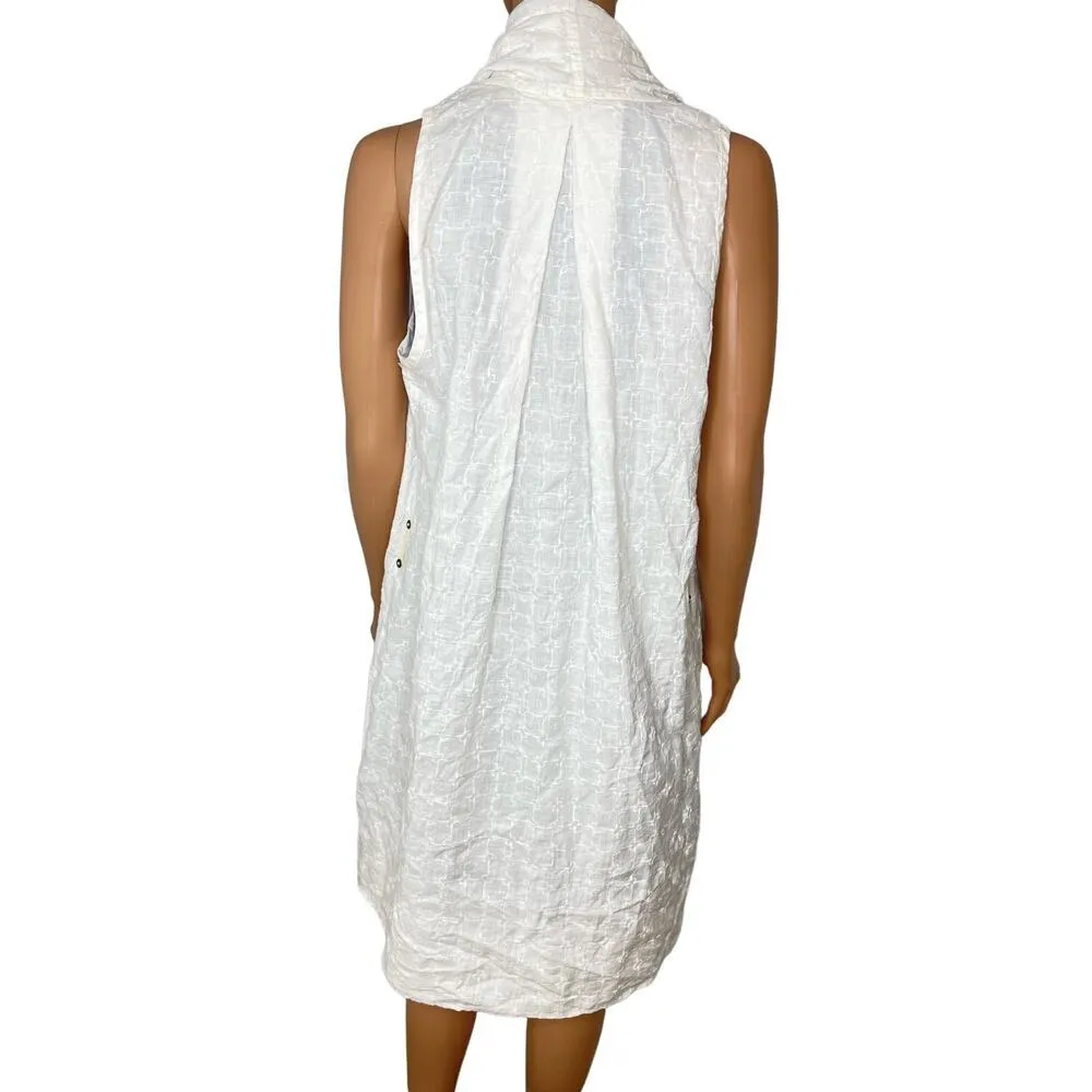 Johnny Was Los Angeles White Linen Textured Open Kimono size M NWOT - Image 2