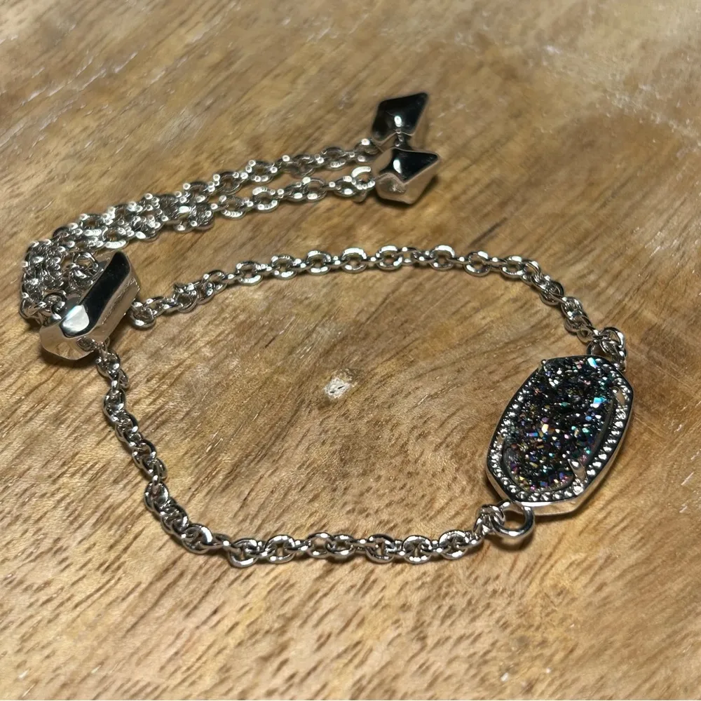 Kendra Scott Elaina Multicolored Druzy Silver Adjustable Bracelet - Image 5