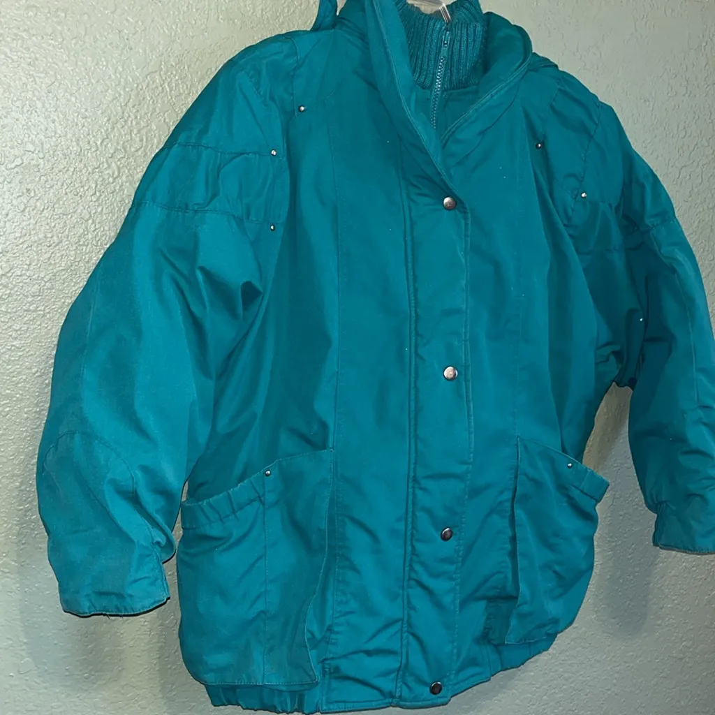 Vintage 80s coat TRENDZ by Ms. Freddi with detachable hood ski jacket Size XL - Image 3