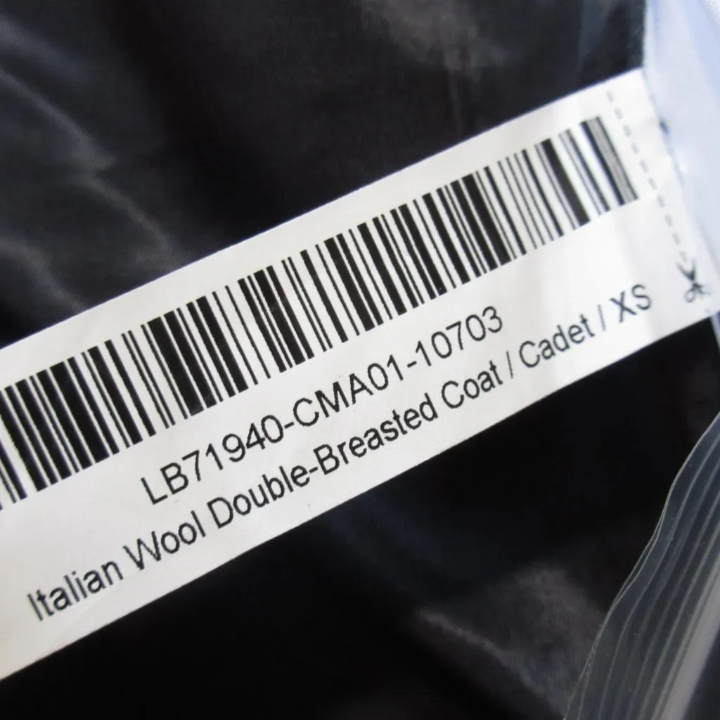 NWT Quince Italian Wool Double-Breasted Long Coat in Cadet Blue XS - Image 6