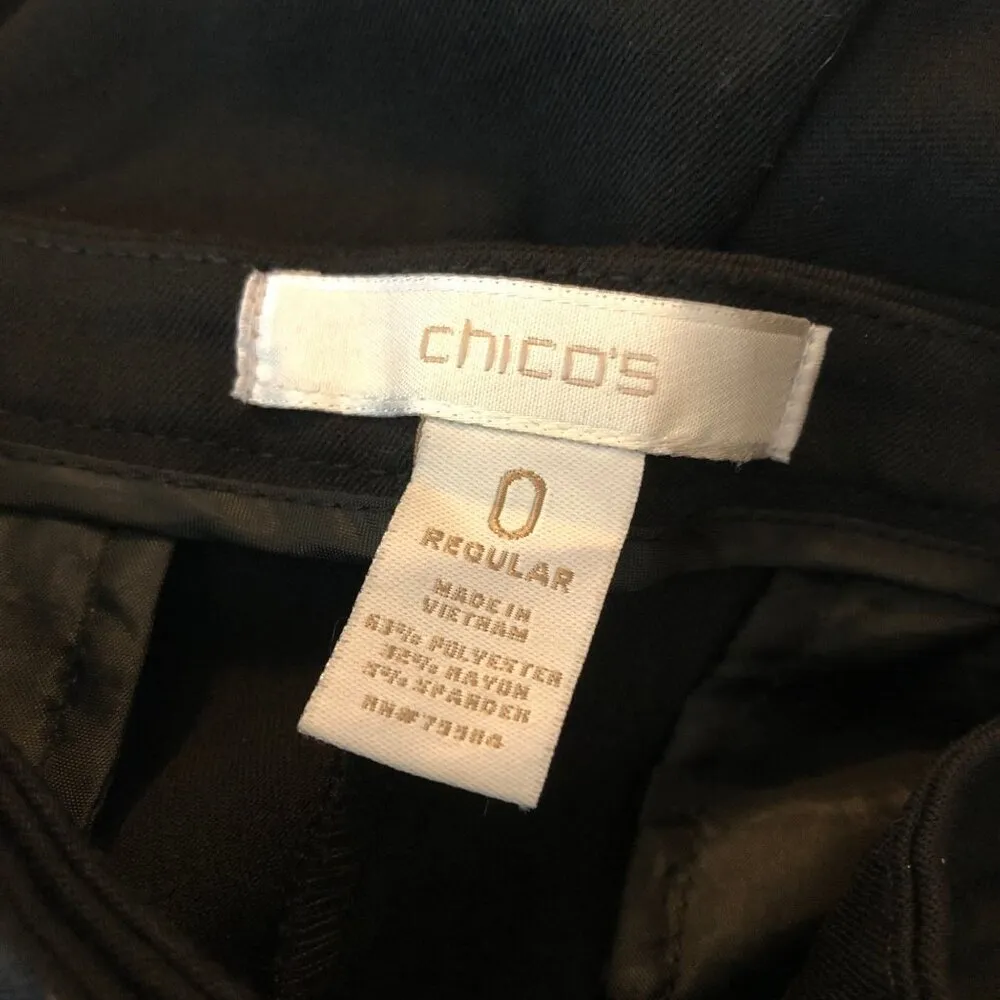 Chicos Womens Regular Black Boot Cut Dress Pants Size 0 (US Size S/4) - Image 3