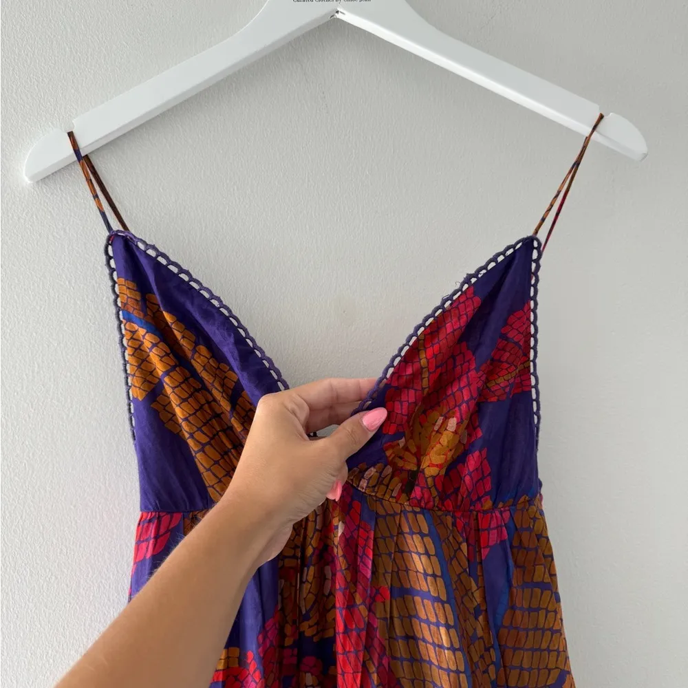 FARM RIO Blue Forest Mosaic Sleeveless Maxi Dress XXS - Image 7