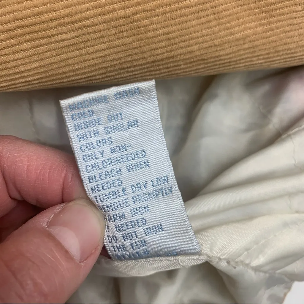 vintage seventy 7 women's 3x corduroy jacket tan faux fur y2k brown penny - Image 13