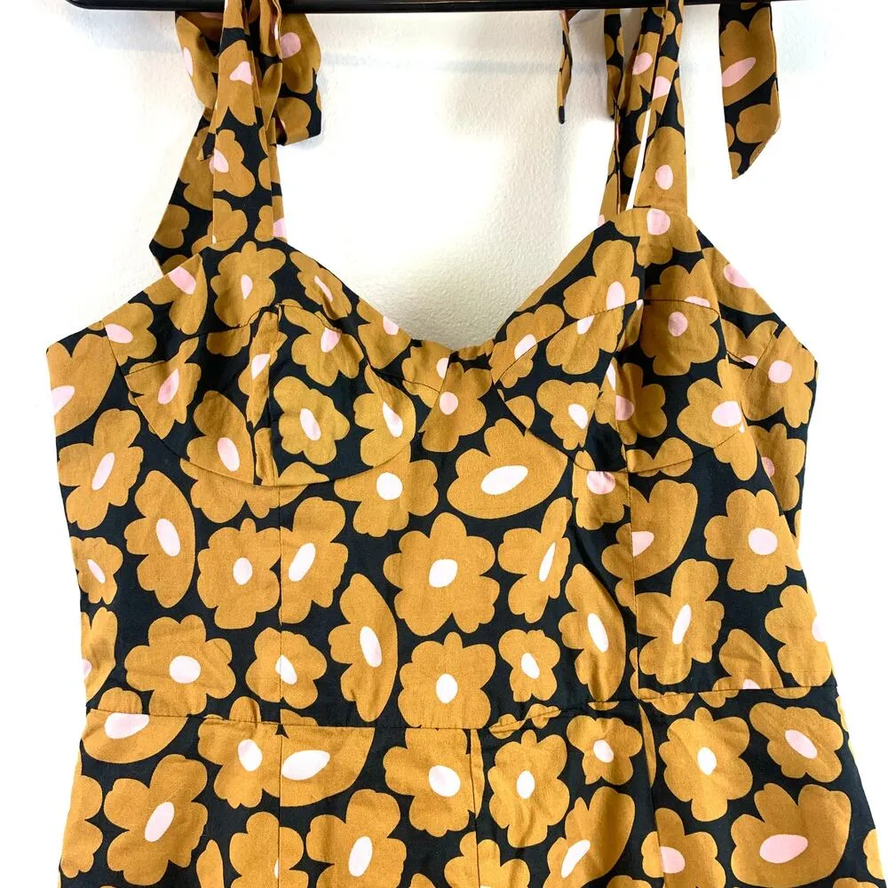 Anthropologie Hutch Daisy Floral Print Corset Playsuit Romper Orange Motif 4 - Image 6