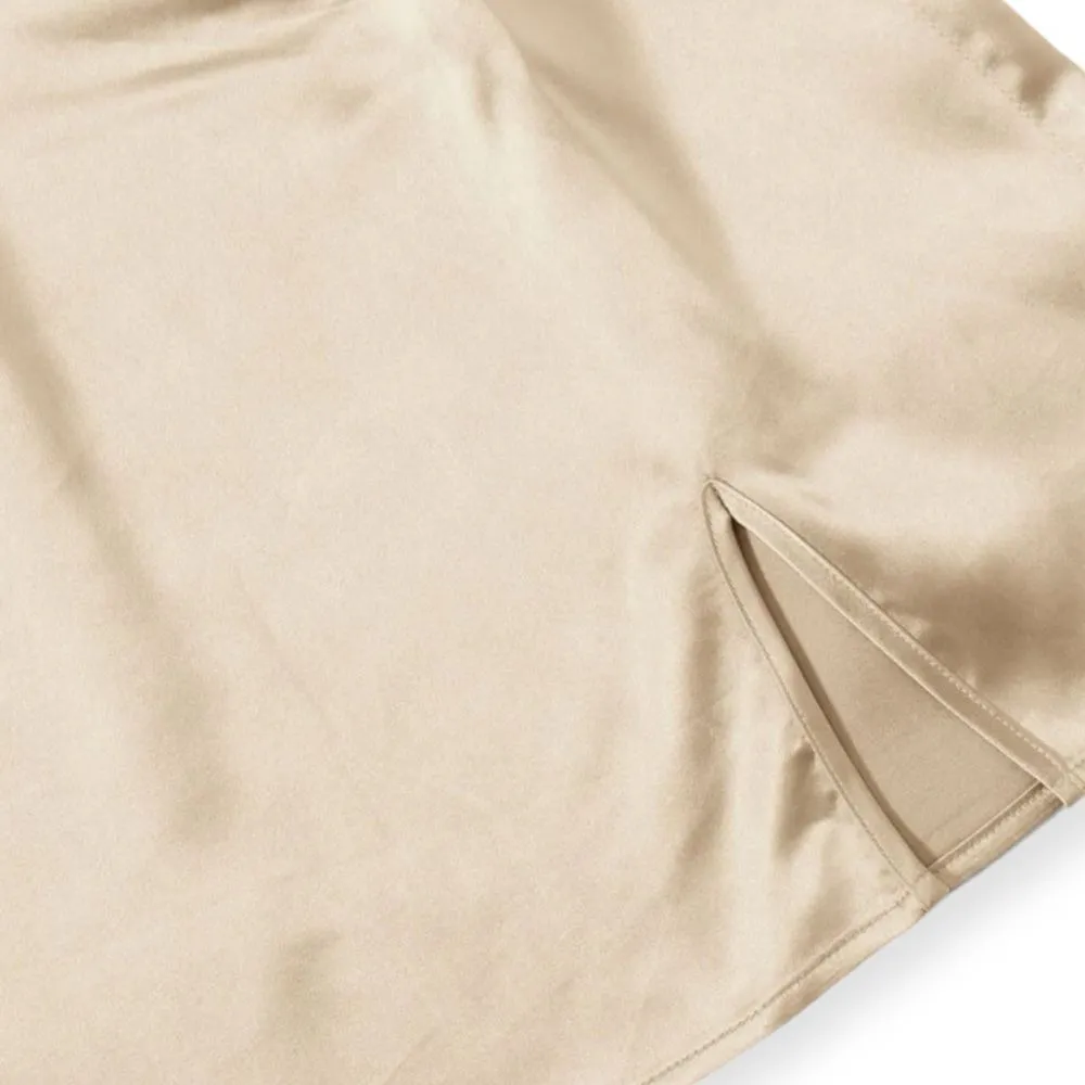 🆕Satin Side Zip Gold Mini Skirt Size XS - Image 3
