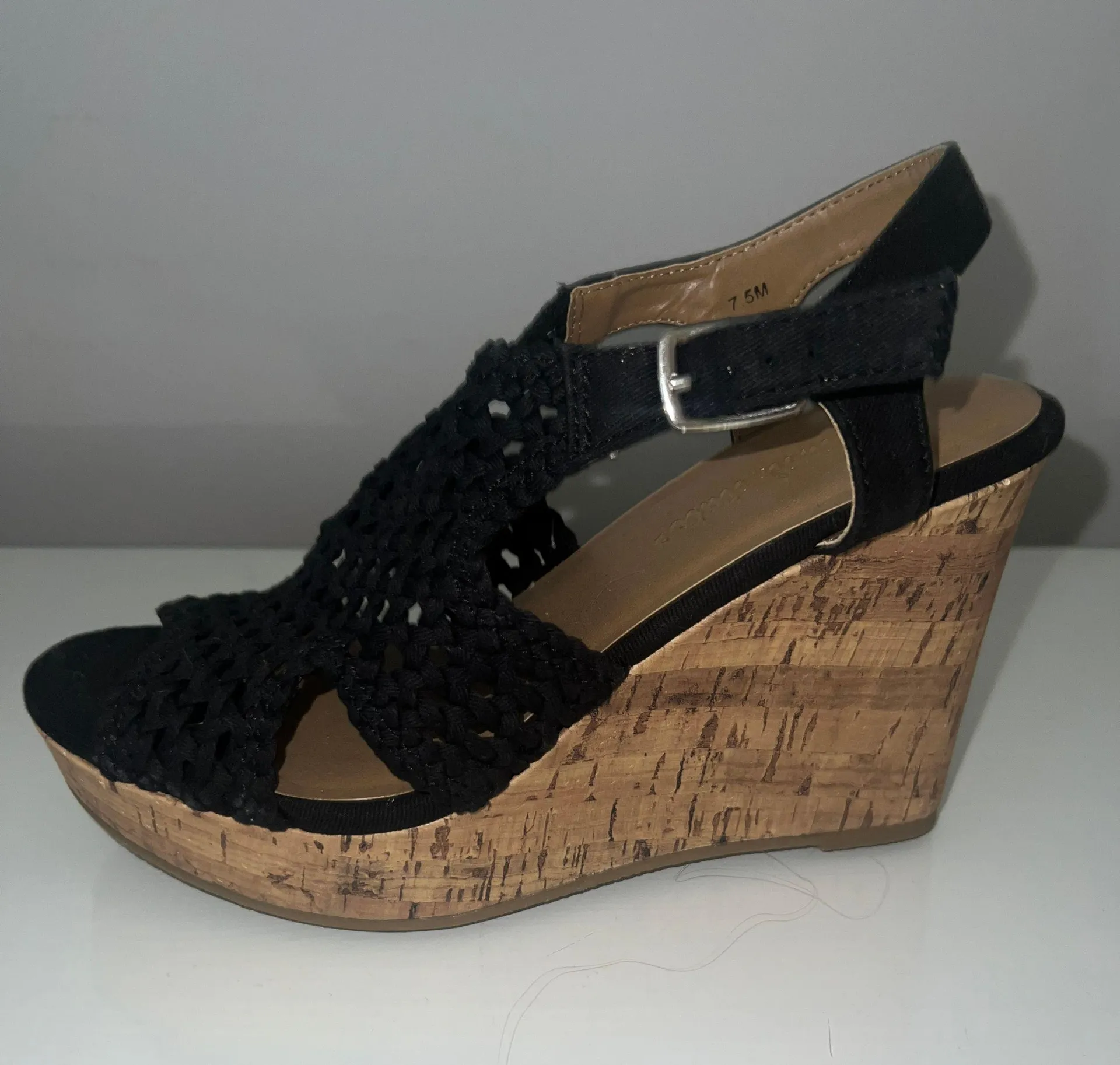 Black Open Toe Heals - Image 2