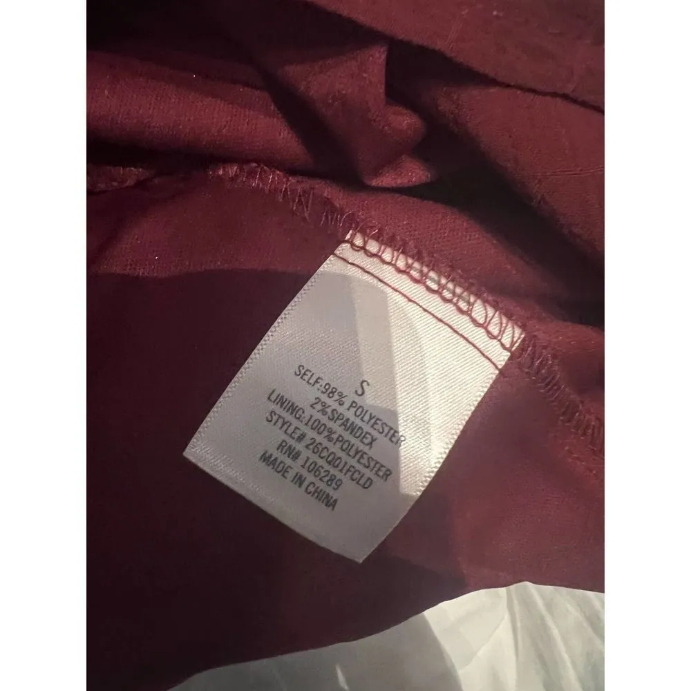 Mi ami Elia Long Sleeve Wrap Dress Burgundy Size S - Image 11