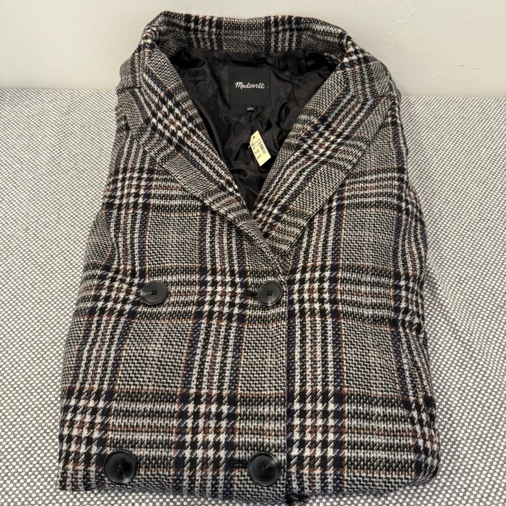 Madewell Plaid Goodwin Oversized Topcoat size L - Image 4