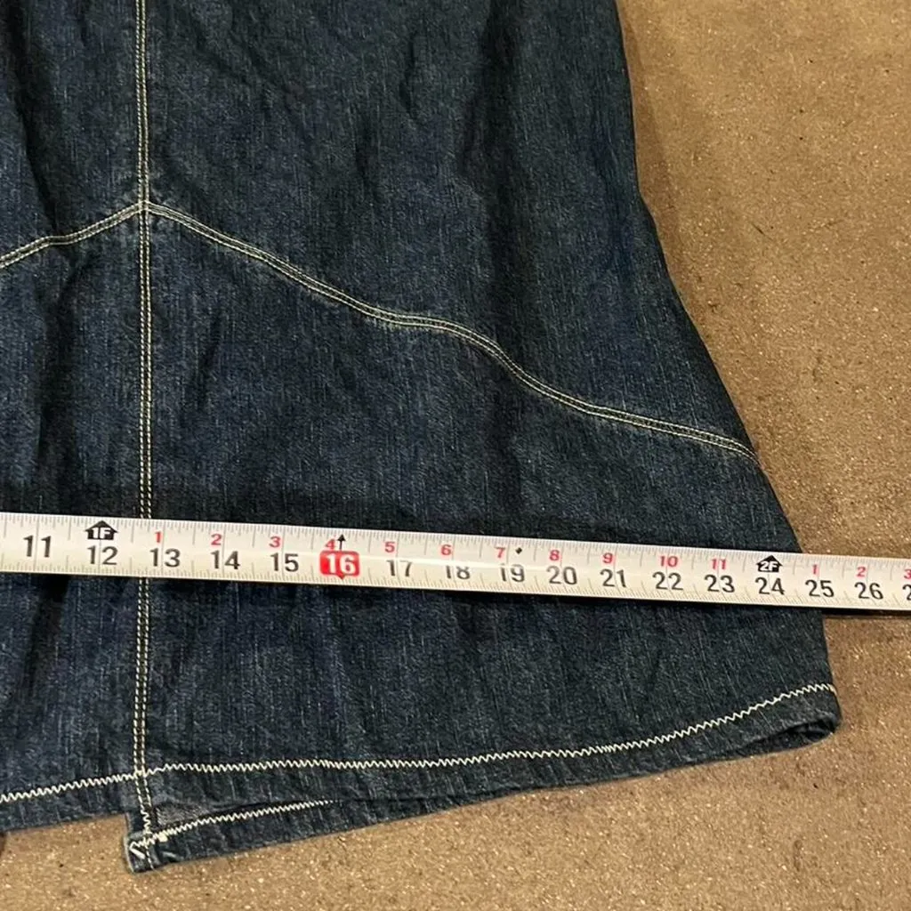 Faded Glory denim maxi skirt with a lace-up front Women’s Sz 20 contrast - Image 8