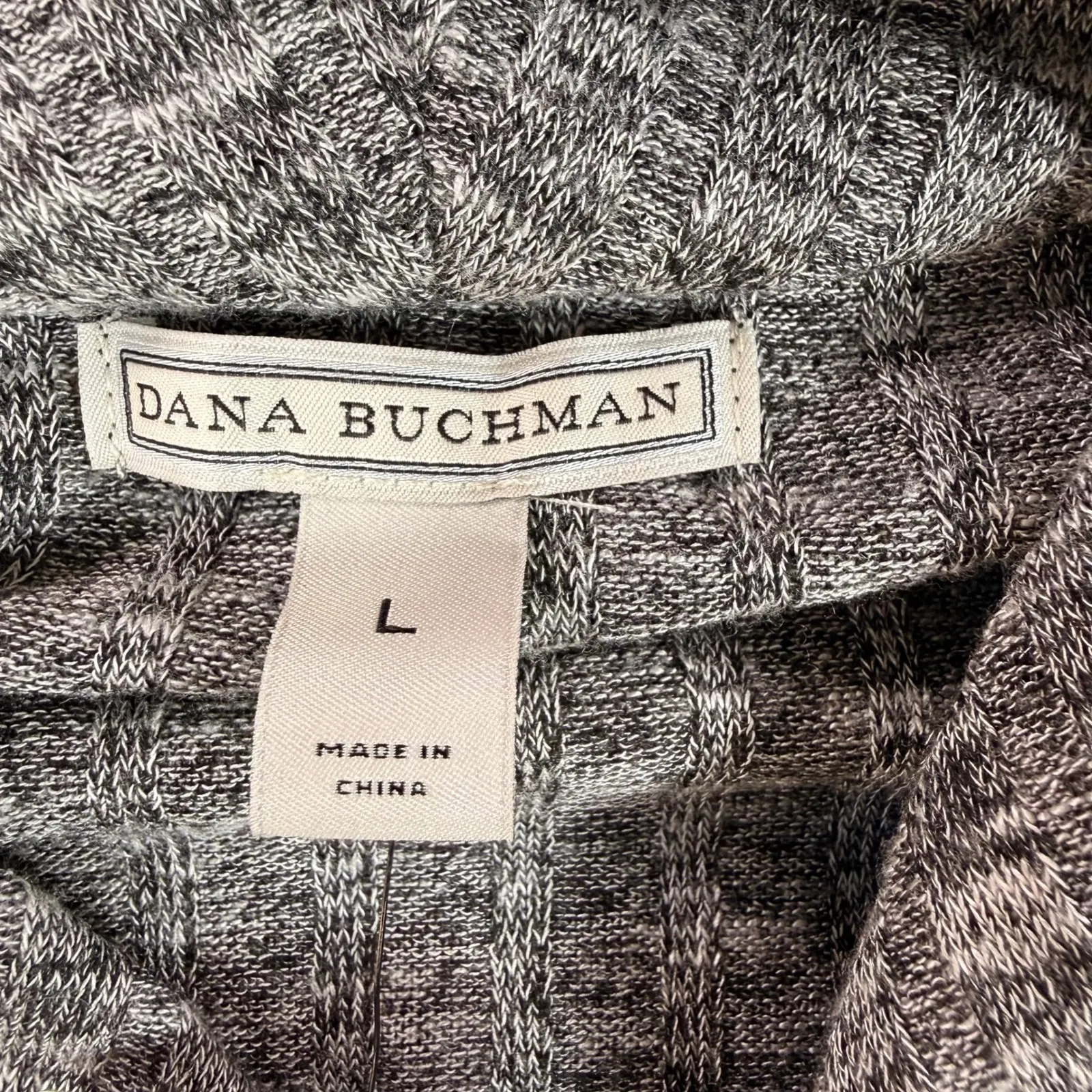 NWT Dana Buchman Convertible Cardigan Womens L Gray Ribbed Knit Button Front - Image 4