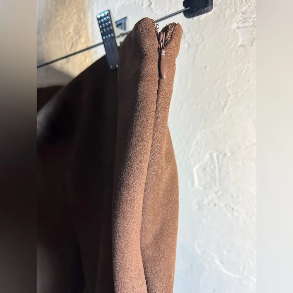 Faux suede pants by CHAPS, XL w side zip, equestrian vibe, EUC, straight -great! - Image 3