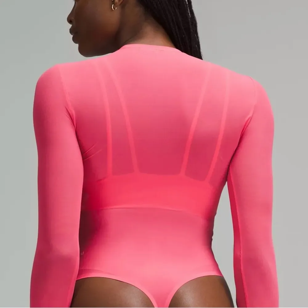 NWT Lululemon Nulu Mesh Long-Sleeve Crewneck Bodysuit Glaze Pink Size Medium - Image 3