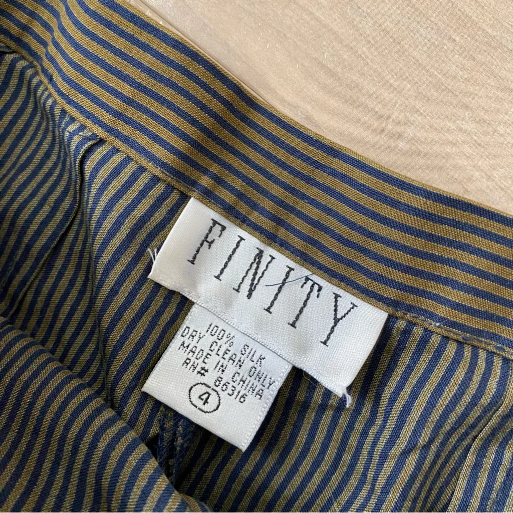 Finity Dark and Tan Stripe Trousers Black Size 4 - Image 5