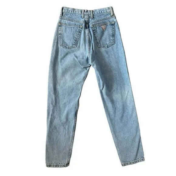 Guess by Marciano Vintage Guess 90s High Waisted Mom Jeans Light Wash Denim Size 28 - Image 2