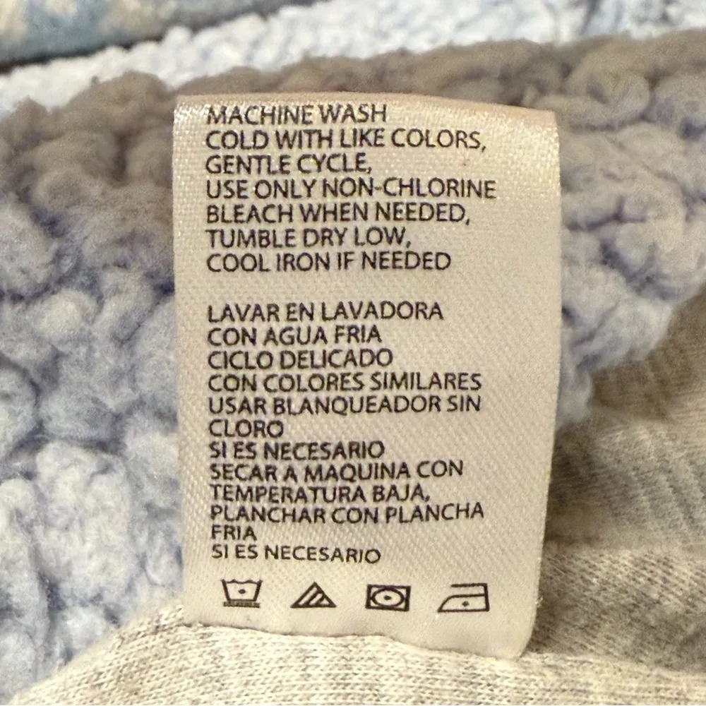 Original Weatherproof Vintage 1/4 Zip Pullover Fleece Sweatshirt Blue Medium - Image 9