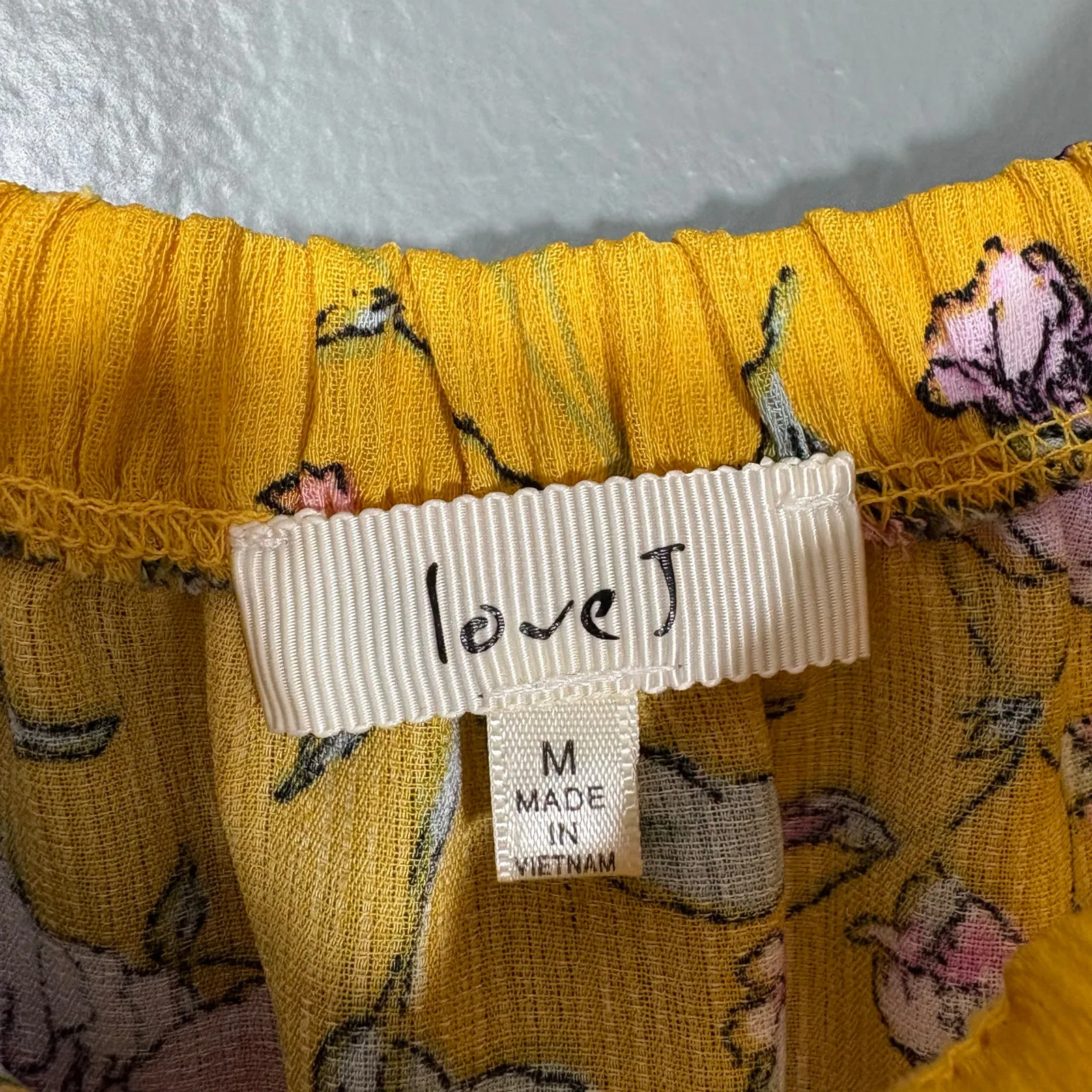 Love J Women's Yellow Boho Floral Off The Shoulder Dress - Size Medium - Cottage - Image 5