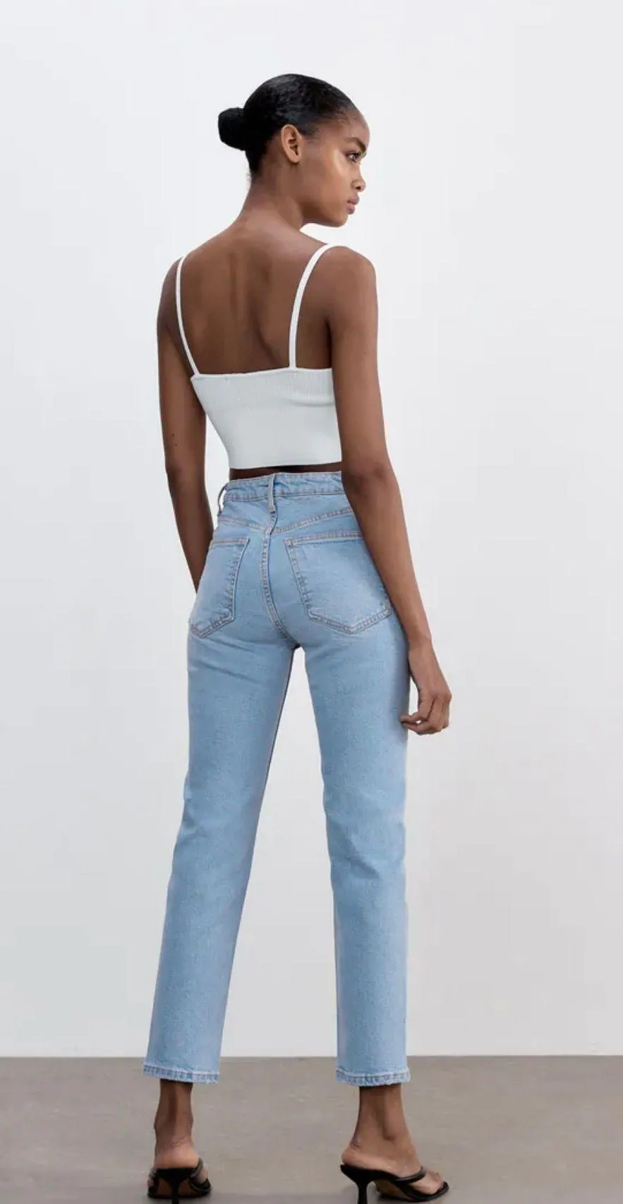 ZARA Slim fit high rise ripped jeans - Image 2