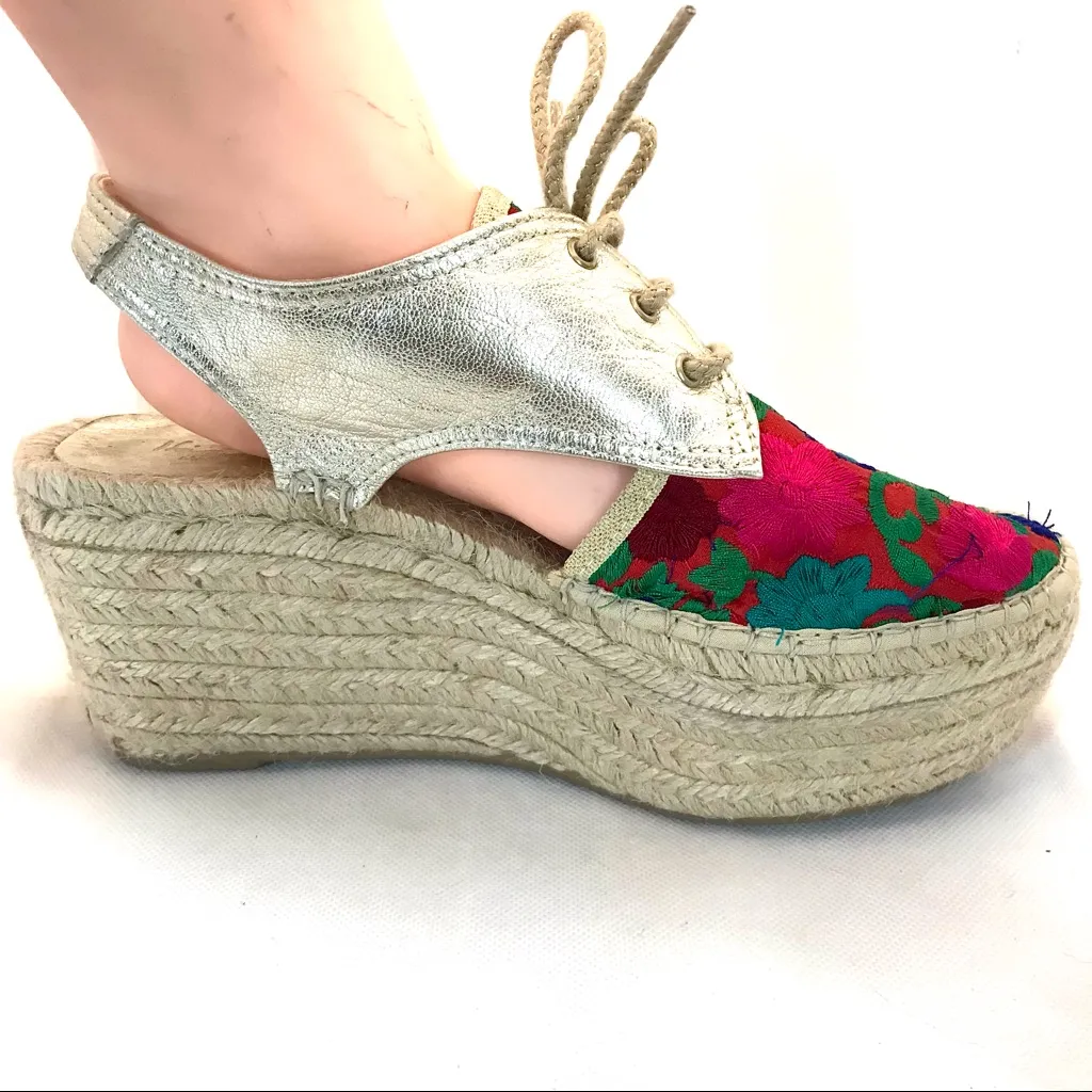 IBIZA SPAIN GOLD LEATHER & EMBROIDERED MULTI - Image 4