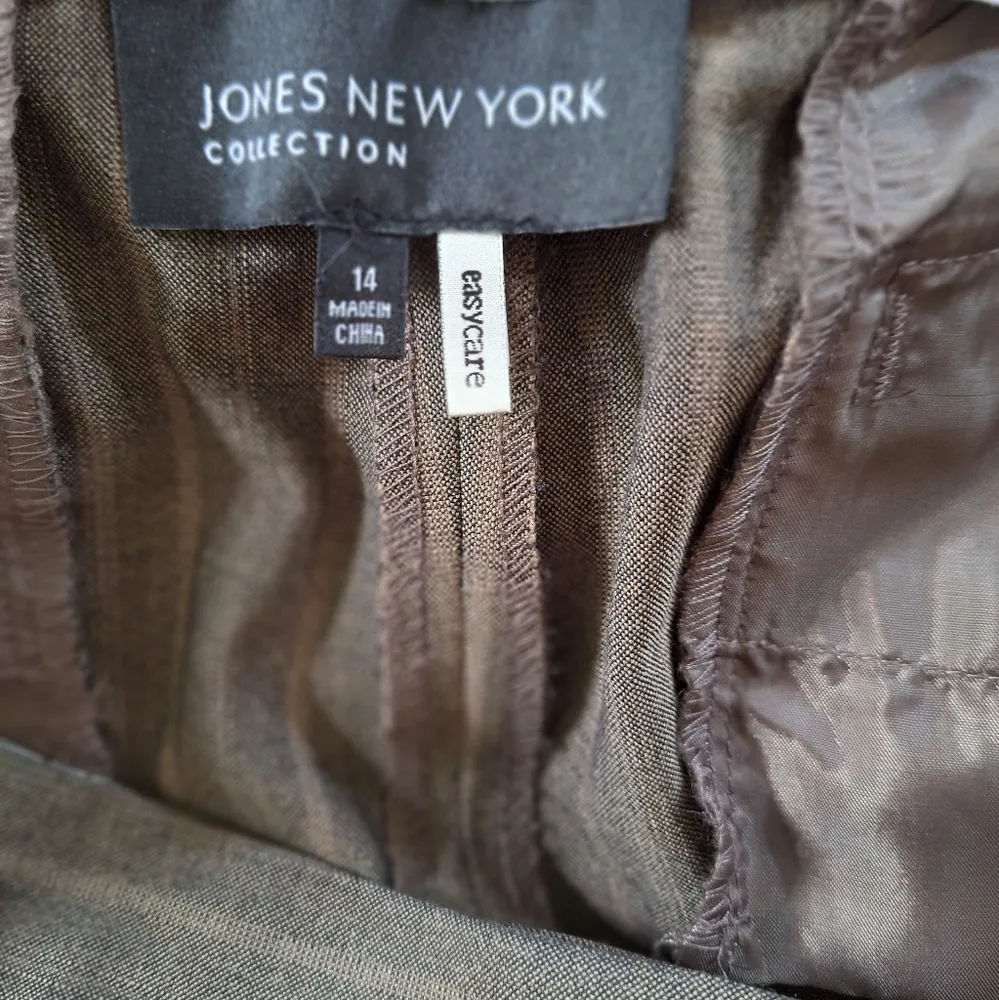 Jones New York  Collection Wool stripe front flat pants sz 14 - Image 4